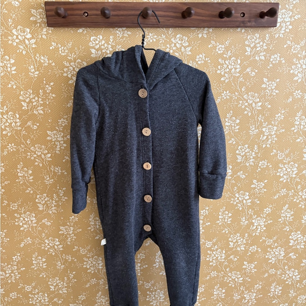 Childhoods Clothing hooded charcoal romper